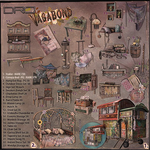 Second Life Marketplace DRD VAGABOND FULL COMPLETE SET /w 2 RARES